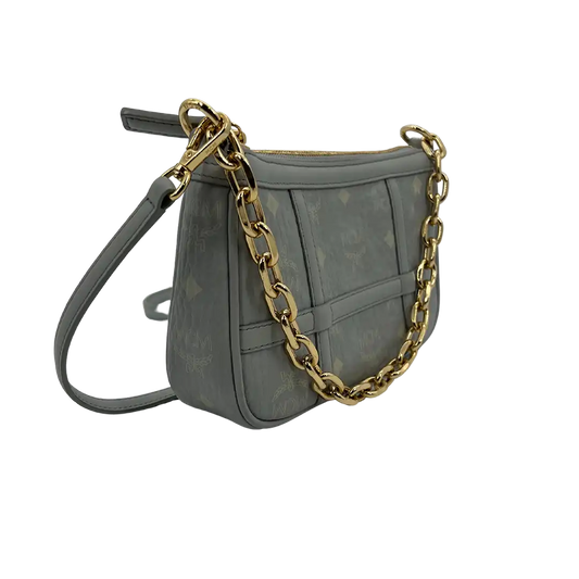 MCM Aren  Mini Crossbody Tasche hellgrau / sehr gut MCM