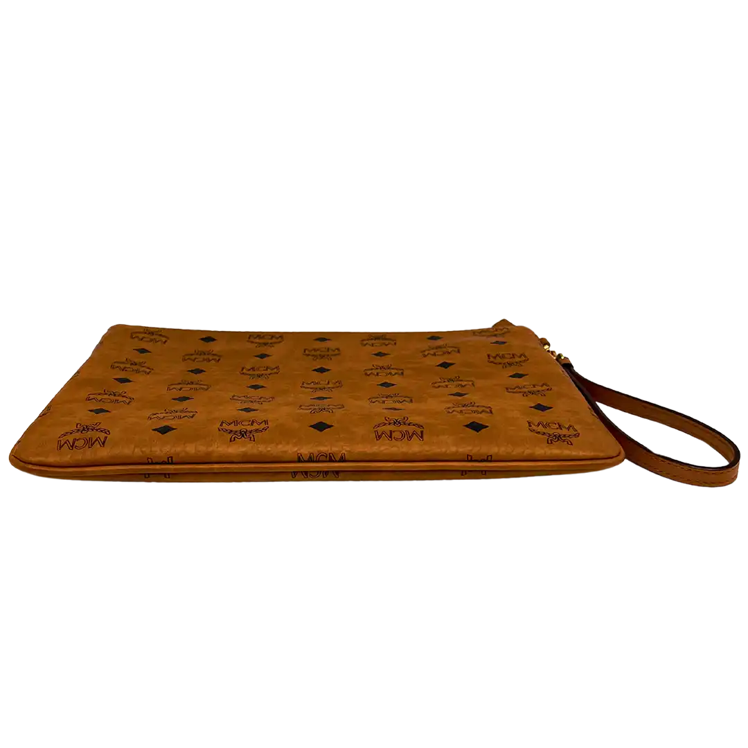 MCM Aren Pouch Visetos Medium Cognac / sehr gut MCM