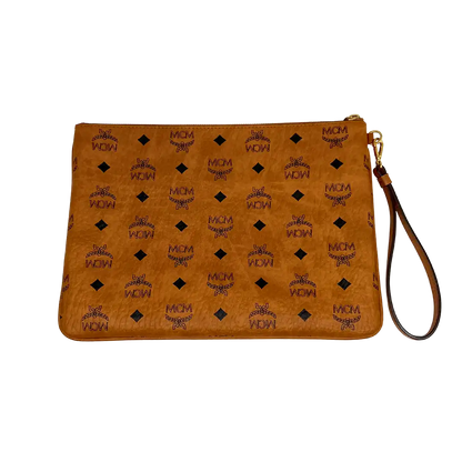 MCM Aren Pouch Visetos Medium Cognac / sehr gut MCM