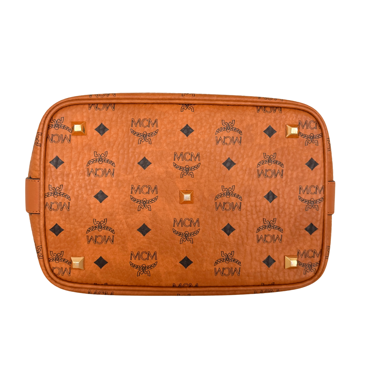 MCM Essential Tasche mit Kordelzug in Visetos Cognac / neuwertig MCM