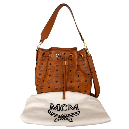 MCM Essential Tasche mit Kordelzug in Visetos Cognac / neuwertig MCM