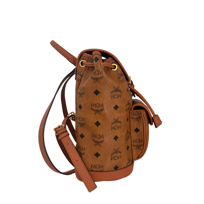 MCM Aren Rucksack mit Kordelzug in Visetos Cognac / neuwertig MCM