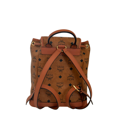 MCM Aren Rucksack mit Kordelzug in Visetos Cognac / neuwertig MCM