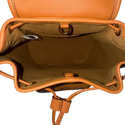 MCM Aren Rucksack mit Kordelzug in Visetos Cognac / neuwertig MCM