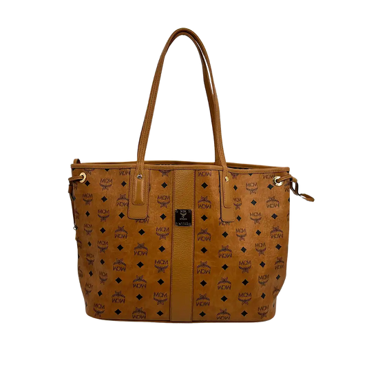 MCM Liz Wendeshopper Visetos Medium Cognac / ungetragen MCM