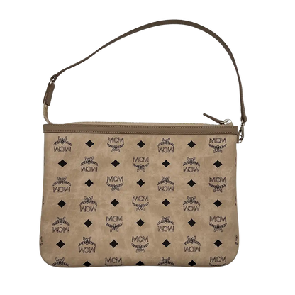 MCM Liz Wendeshopper Beige Visetos mit großer abnehmbare Pouch / neuwertig MCM
