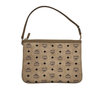MCM Liz Wendeshopper Beige Visetos mit großer abnehmbare Pouch / neuwertig MCM