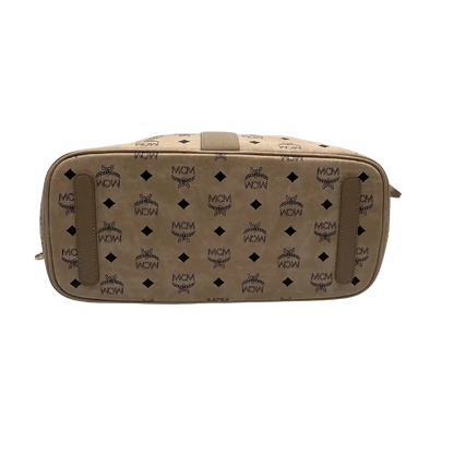 MCM Liz Wendeshopper Beige Visetos mit großer abnehmbare Pouch / neuwertig MCM
