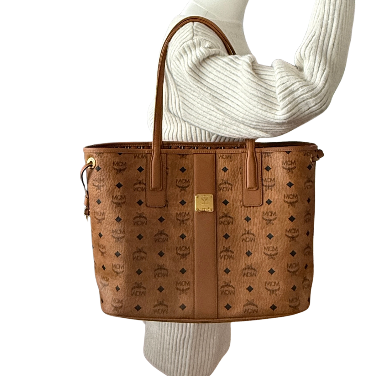 MCM Liz Wendeshopper in Visetos Medium Cognac / neuwertig MCM
