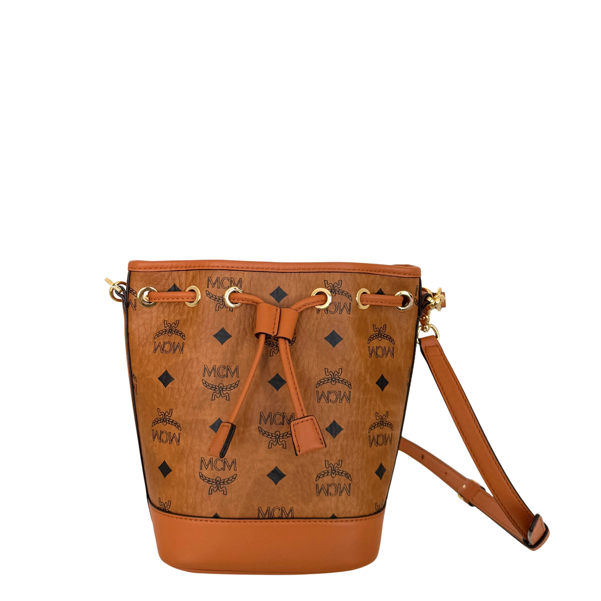 MCM Mini Dessau Kordelzugtasche in Visetos Cognac / neuwertig MCM