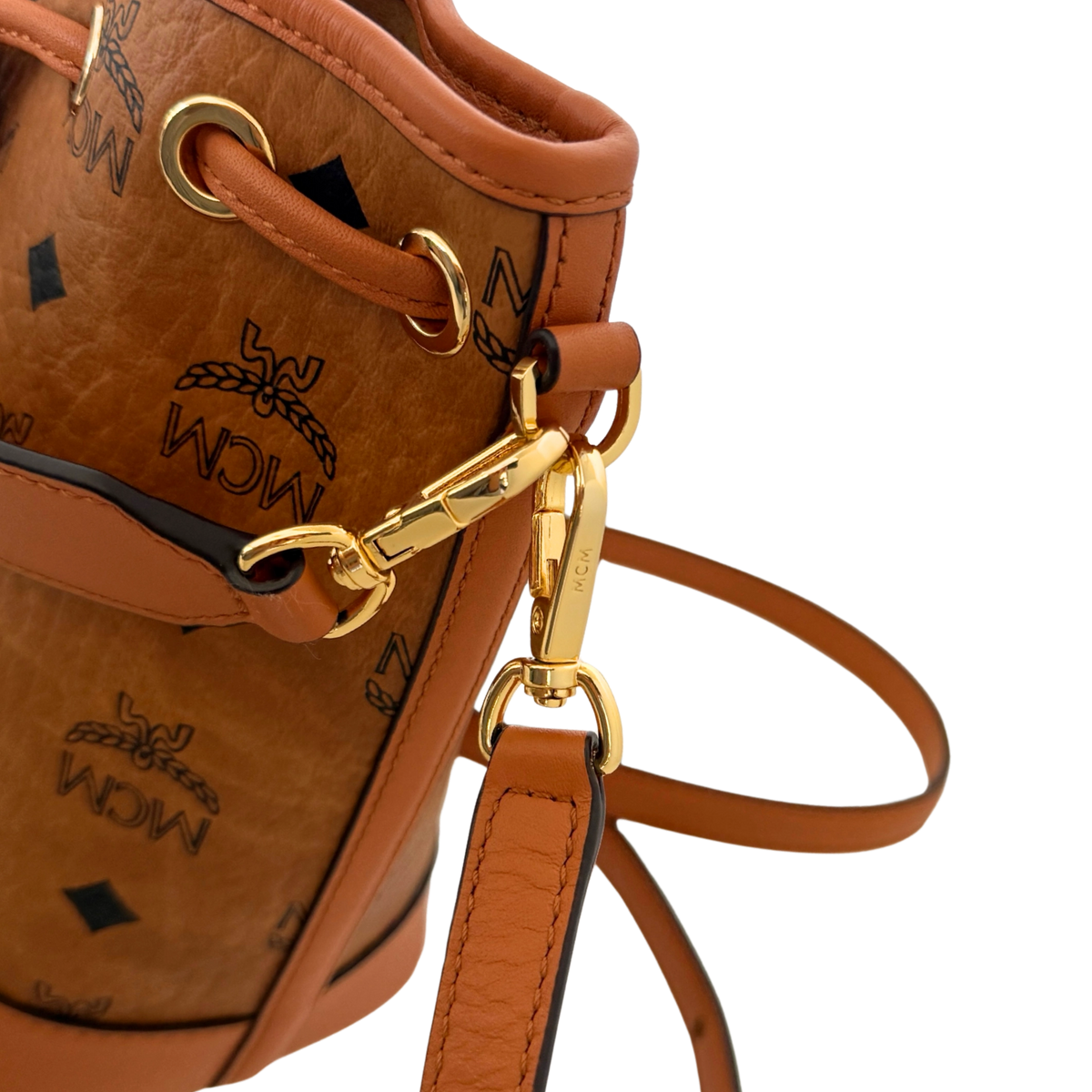 MCM Mini Dessau Kordelzugtasche in Visetos Cognac / neuwertig MCM