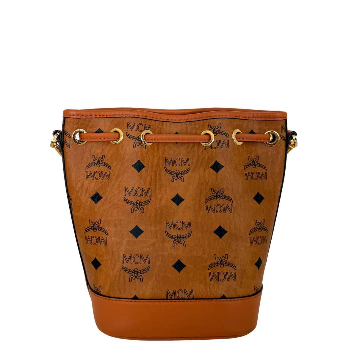 MCM Mini Dessau Kordelzugtasche in Visetos Cognac / neuwertig MCM