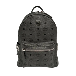 MCM Stark Rugzak Visetos Side Studs Small Phantom Grey