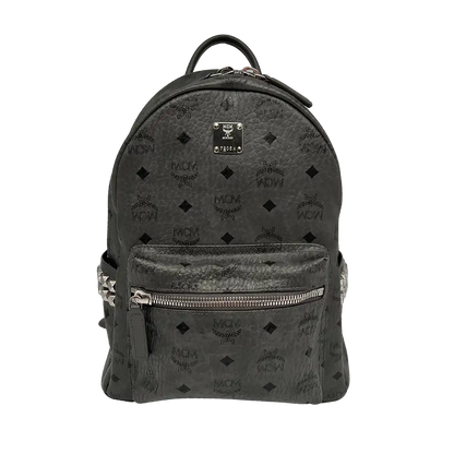 MCM Stark Rucksack Visetos Side Studs Small Phantom Grey / sehr gut MCM