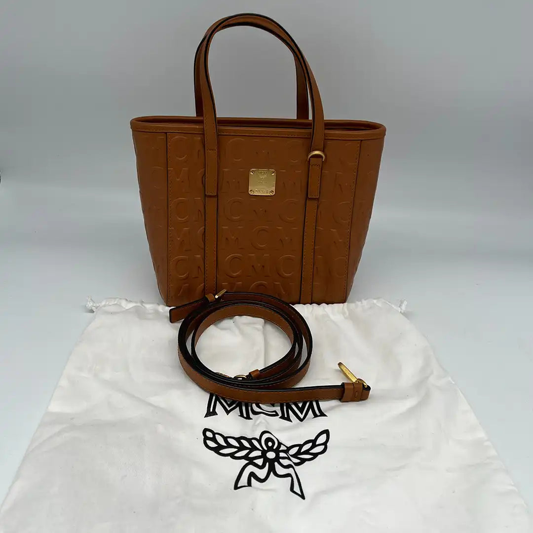 MCM Toni Monogram Shopper Mini cognac / sehr gut MCM