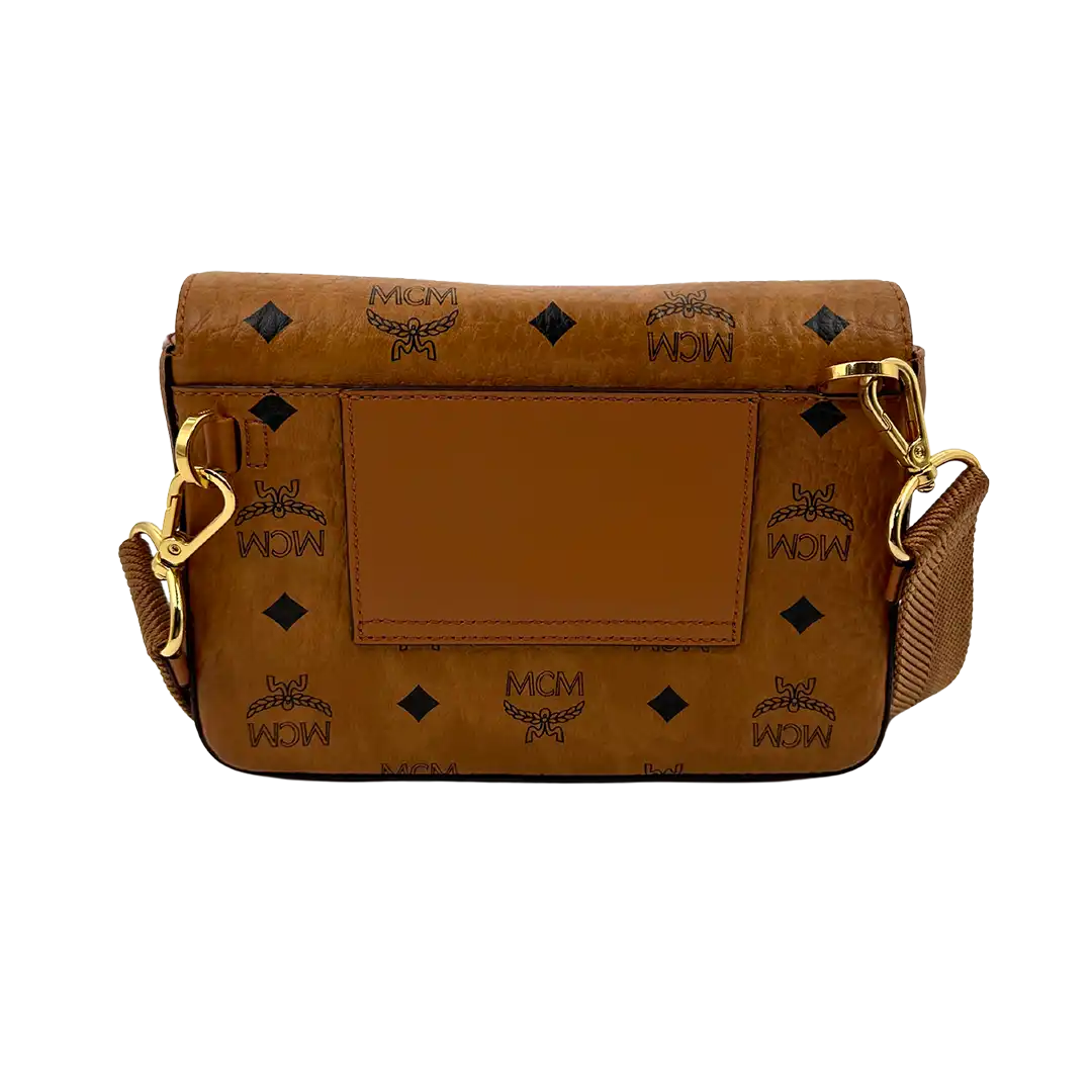 MCM Viktor Visetos Crossbody Tasche small Cognac / sehr gut MCM