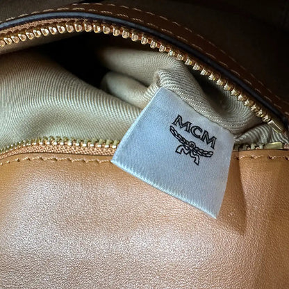 MCM Viktor Visetos Crossbody Tasche small Cognac / sehr gut MCM