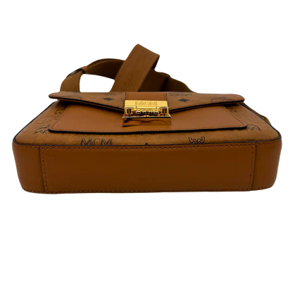MCM Viktor Visetos Crossbody Tasche small Cognac / sehr gut MCM