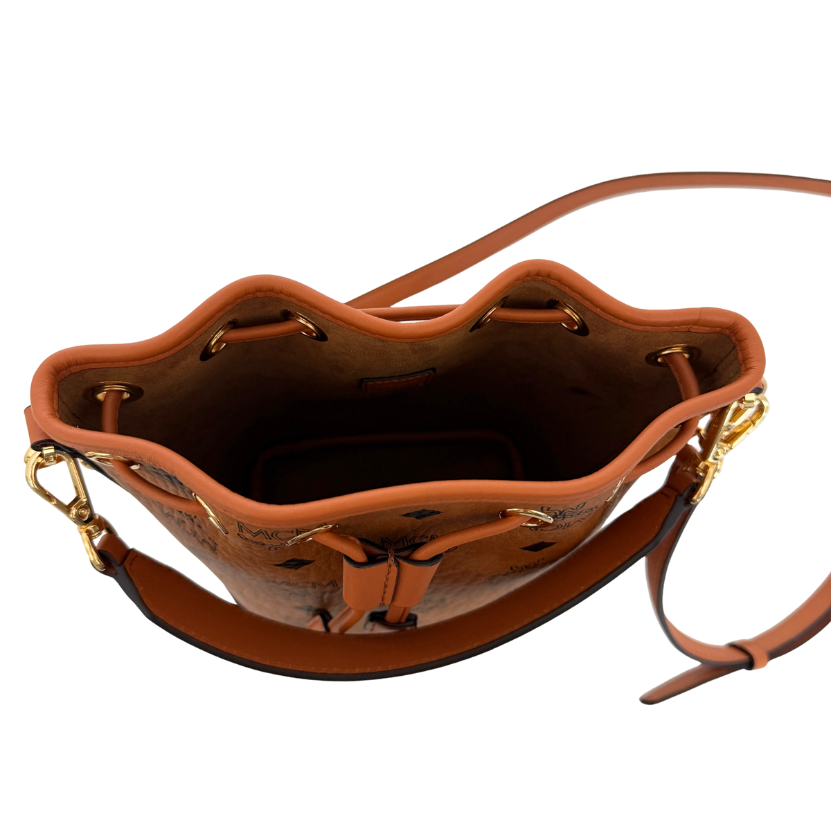 MCM Mini Dessau Kordelzugtasche in Visetos Cognac / neuwertig MCM