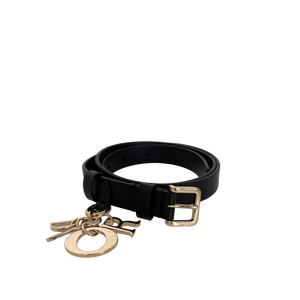 Christian Dior Miss Dior belt in smooth calfskin leather, size 80, black / like new