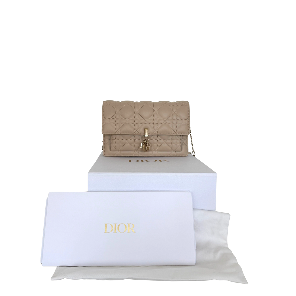 Dior My Dior Daily Pouch mit Kette Puderbeige Fullset / sehr gut Dior