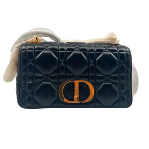 MIDDELGROTE DIOR CARO TAS zwart leer Ongedragen