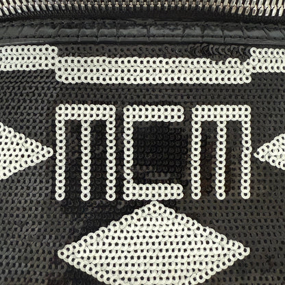 MCM Geo Croco Umhängetasche mit Pailetten Schwarz / neuwertig MCM