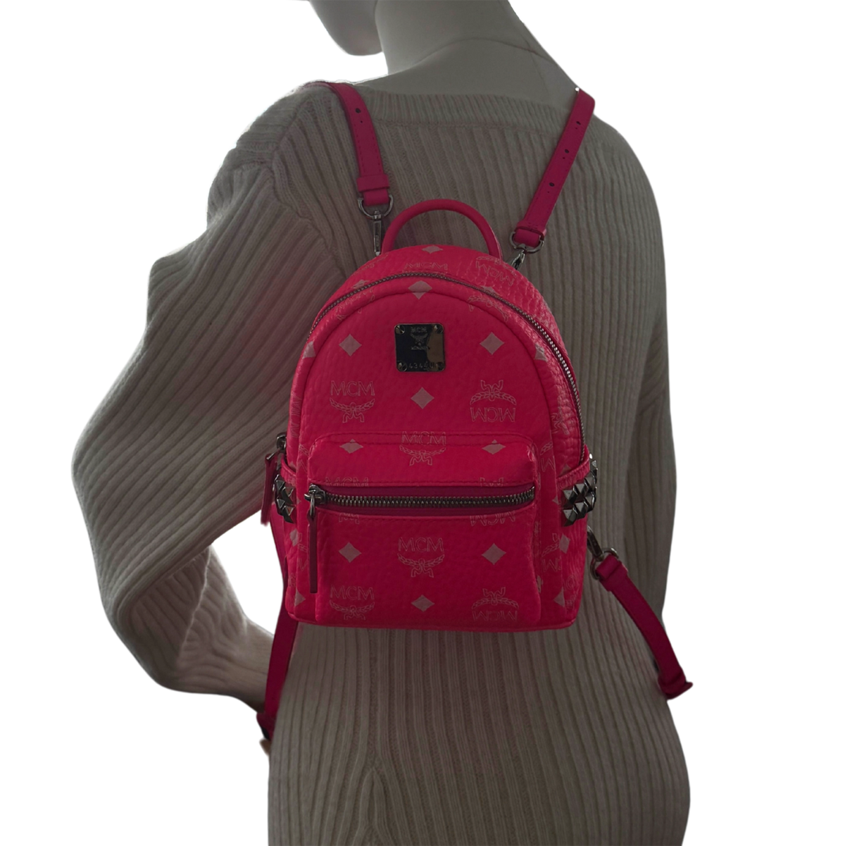 MCM Mini Stark Rucksack Neonpink / neuwertig MCM