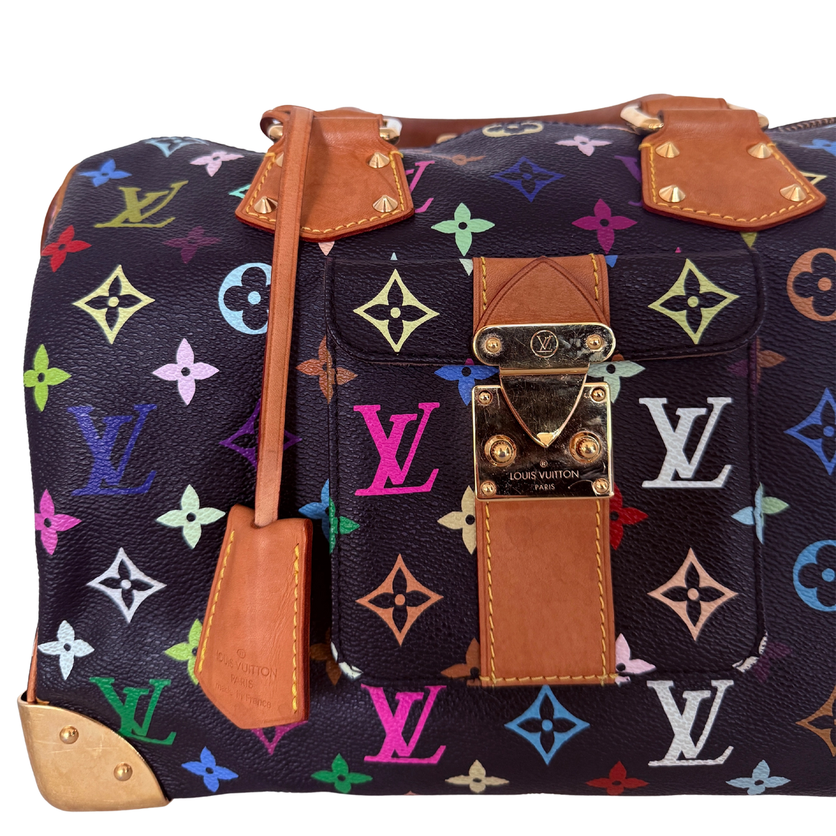 Louis Vuitton Speedy 30 Multicolor Tasche M92642 Schwarz / gut Louis Vuitton