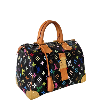 Louis Vuitton Speedy 30 Multicolor Tasche M92642 Schwarz / gut Louis Vuitton