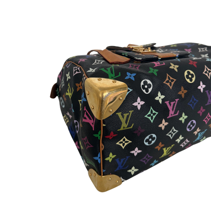 Louis Vuitton Speedy 30 Multicolor Tasche M92642 Schwarz / gut Louis Vuitton