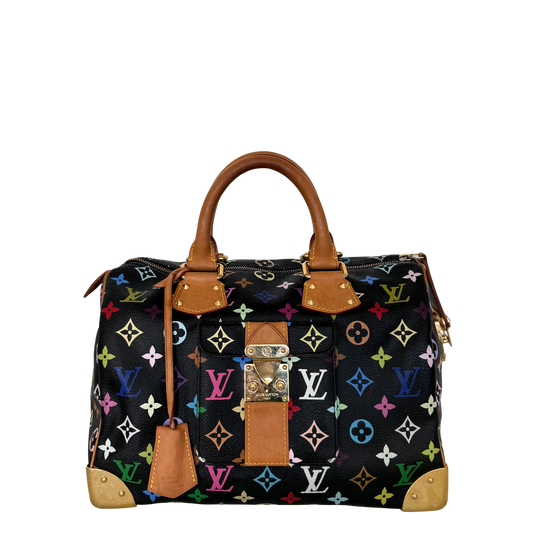 Louis Vuitton Speedy 30 Multicolor Tasche M92642 Schwarz / gut Louis Vuitton