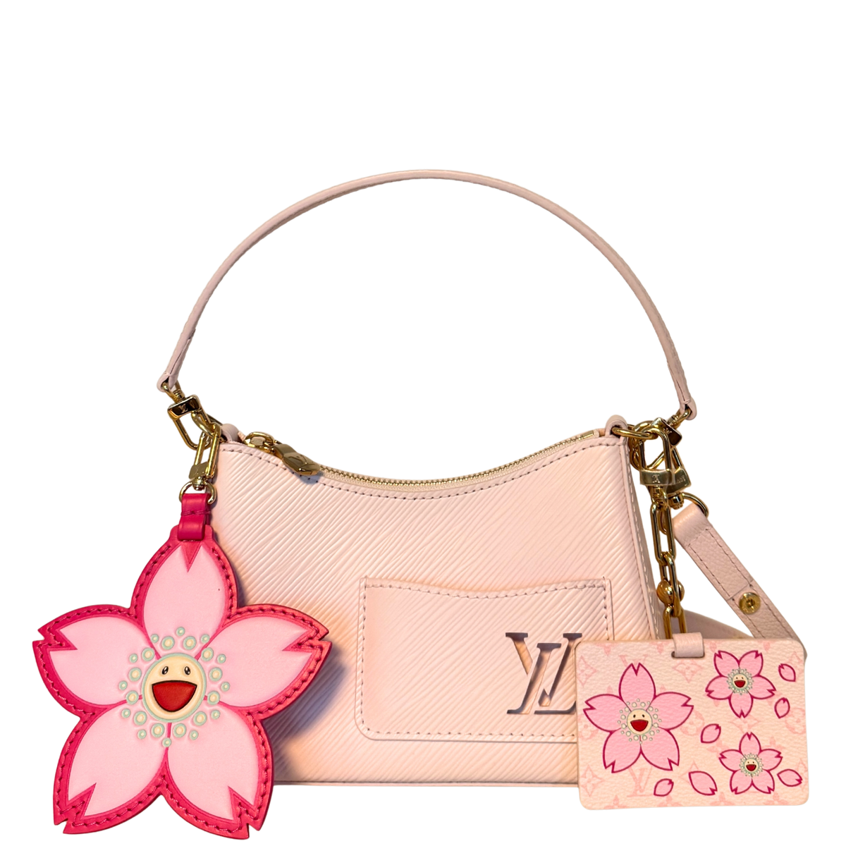 Louis Vuitton x Takashi Murakami Marellini Epi Leer Roze