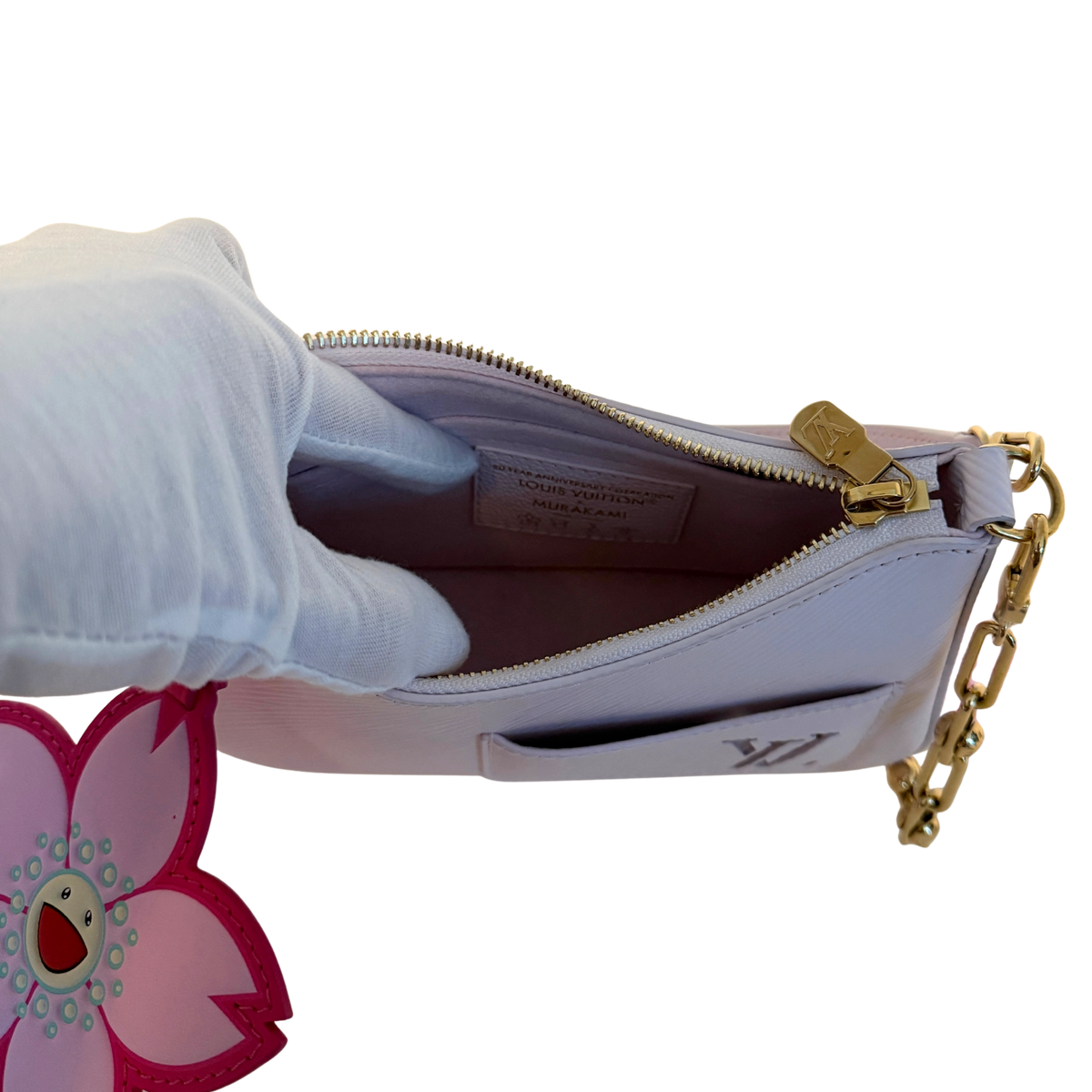 Louis Vuitton x Takashi Murakami Marellini Epi Leer Roze
