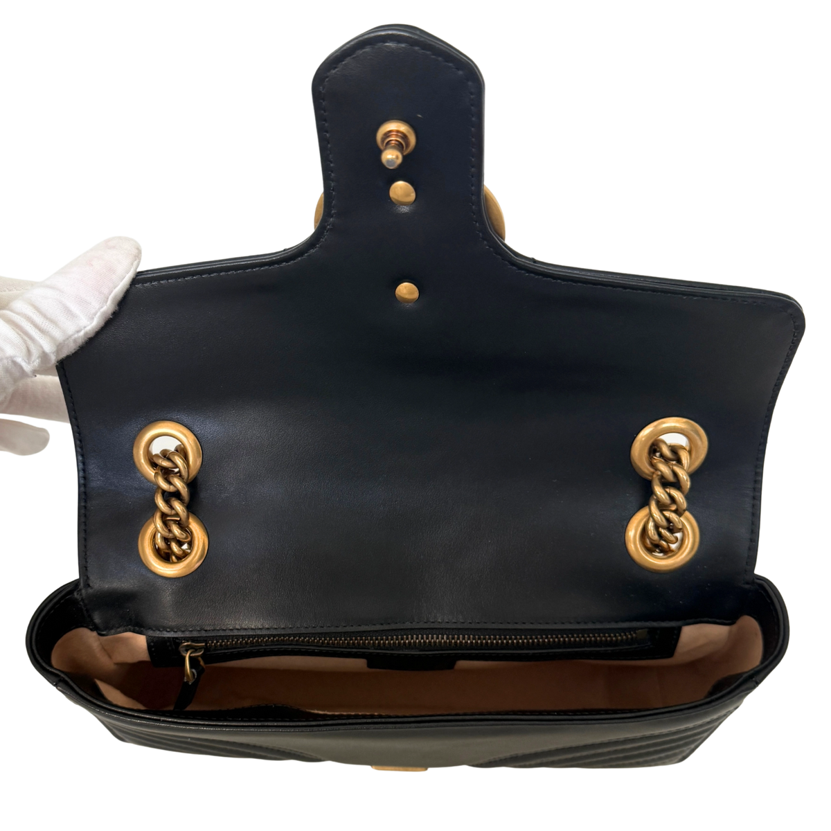 Gucci Kleine GG Marmont Schultertasche Schwarz / neuwertig Gucci