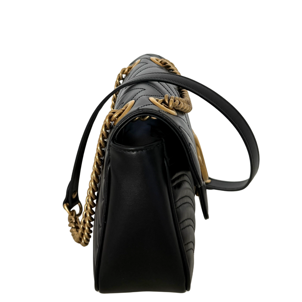 Gucci Kleine GG Marmont Schultertasche Schwarz / neuwertig Gucci