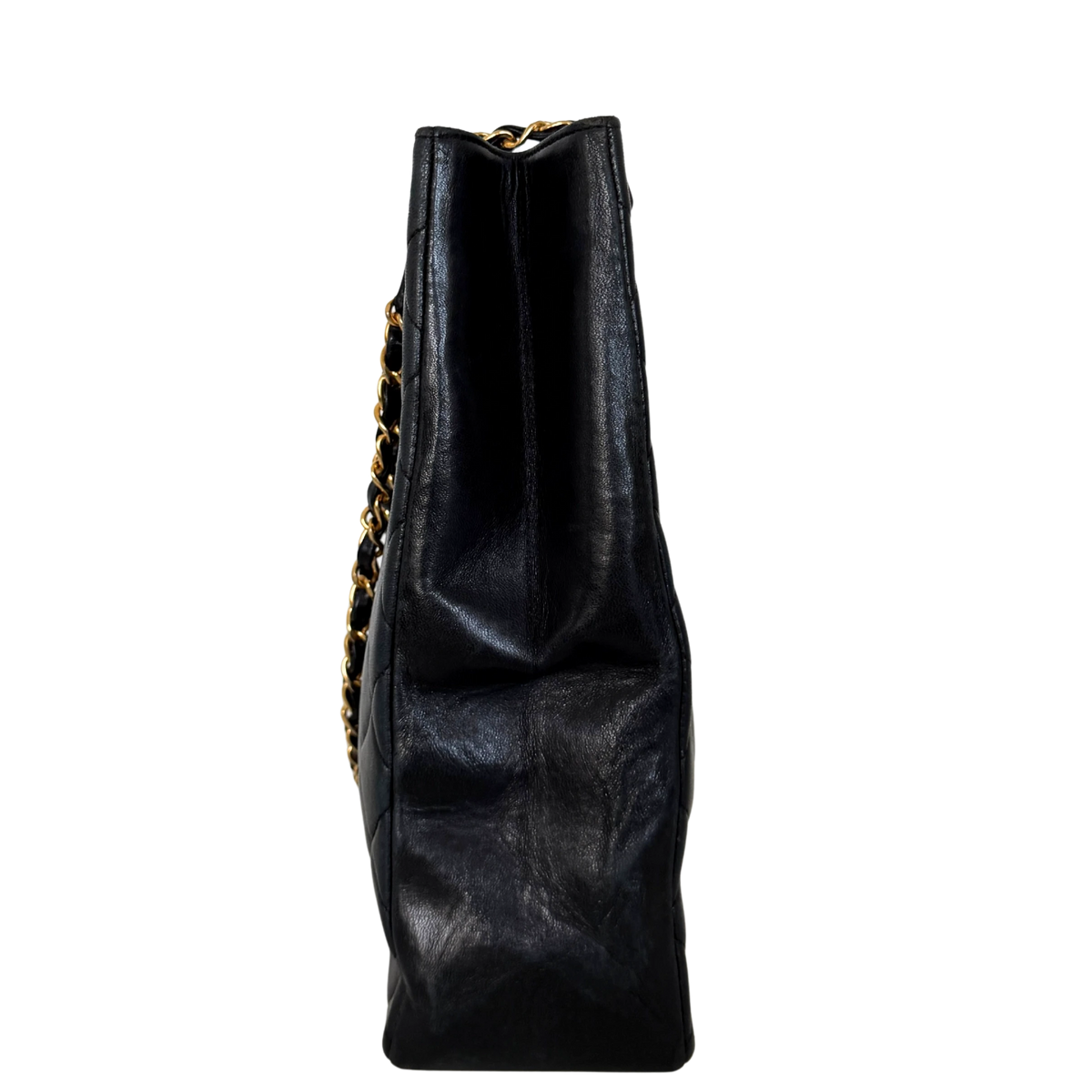 Chanel Matelassé Tote Bag mit Kettenriemen Schwarz / gut Chanel