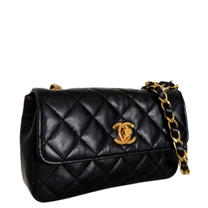 Chanel Mini Single Flap Bag Schwarz / gut Chanel