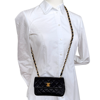 Chanel Mini Single Flap Bag Schwarz / gut Chanel