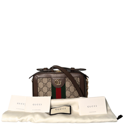 Gucci Ophidia GG Mini Schultertasche Braun / sehr gut Gucci