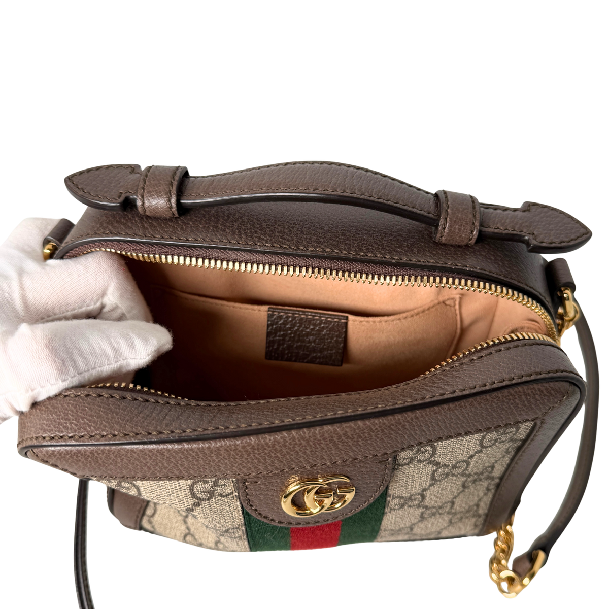 Gucci Ophidia GG Mini Schultertasche Braun / sehr gut Gucci