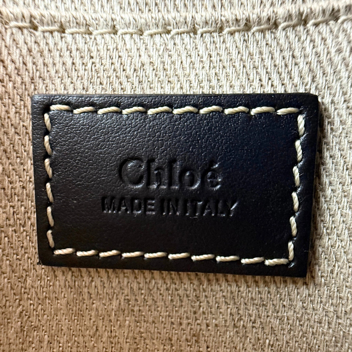 Chloé Woody Mini-Tote Bag aus Leinen Beige / neuwertig Chloé