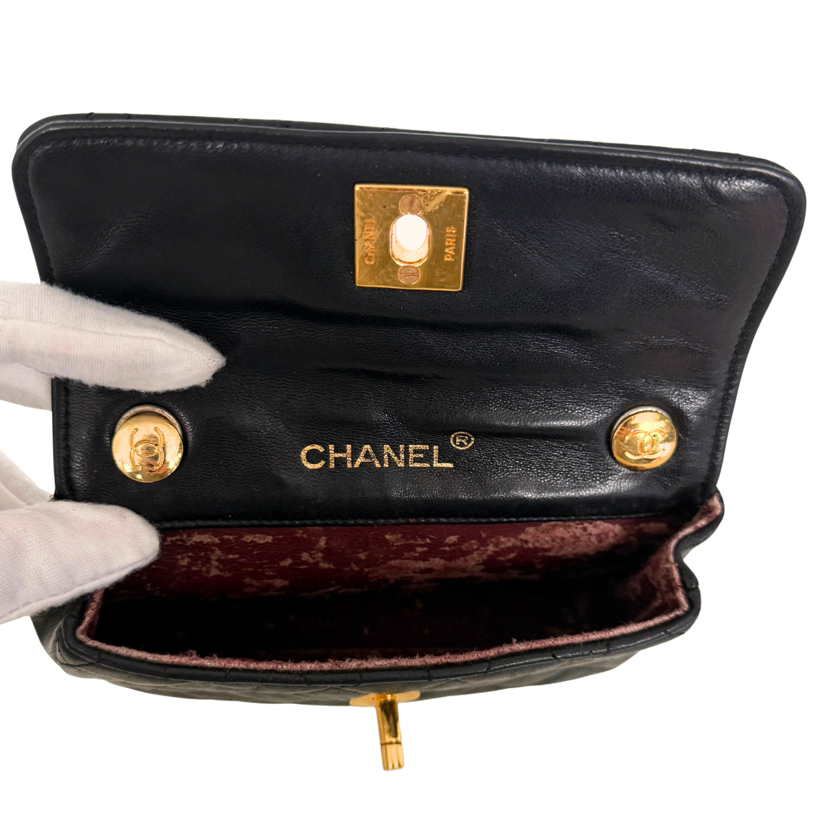 Chanel Mini Single Flap Bag Schwarz / gut Chanel