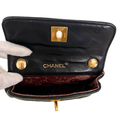 Chanel Mini Single Flap Bag Schwarz / gut Chanel