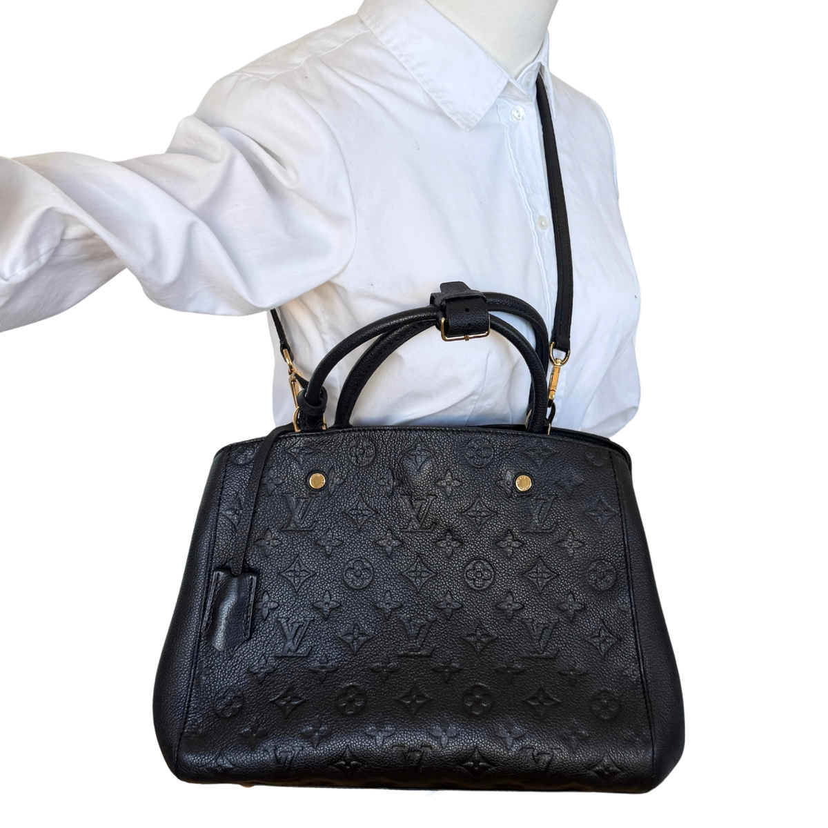 Louis Vuitton Montaigne BB Monogram Empreinte Schwarz / sehr gut Louis Vuitton
