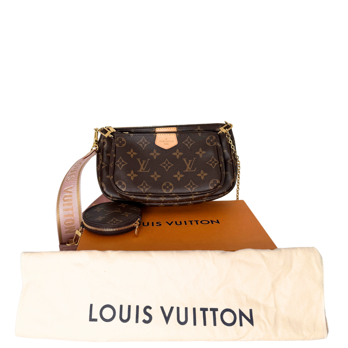 Louis Vuitton Multi Pochette Accessoires Braun Rose Clair Fullset / neuwertig Louis Vuitton