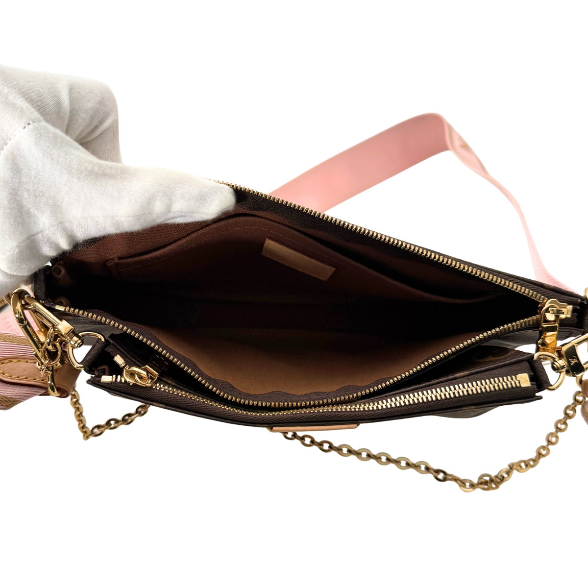 Louis Vuitton Multi Pochette Accessoires Braun Rose Clair Fullset / neuwertig Louis Vuitton