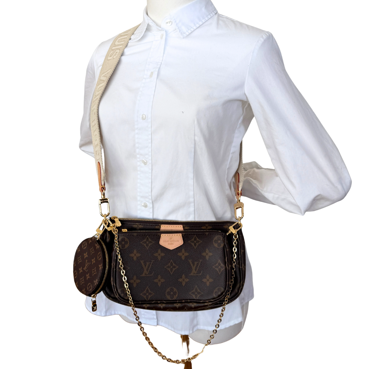 Louis Vuitton Multi Pochette Accessoires Monogram Canvas Braun / sehr gut Louis Vuitton