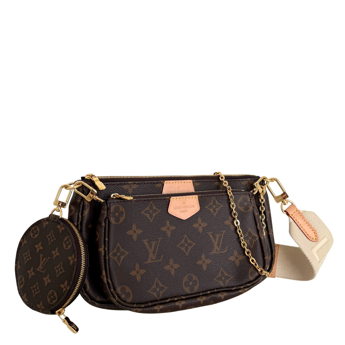 Louis Vuitton Multi Pochette Accessoires Monogram Canvas Braun / sehr gut Louis Vuitton