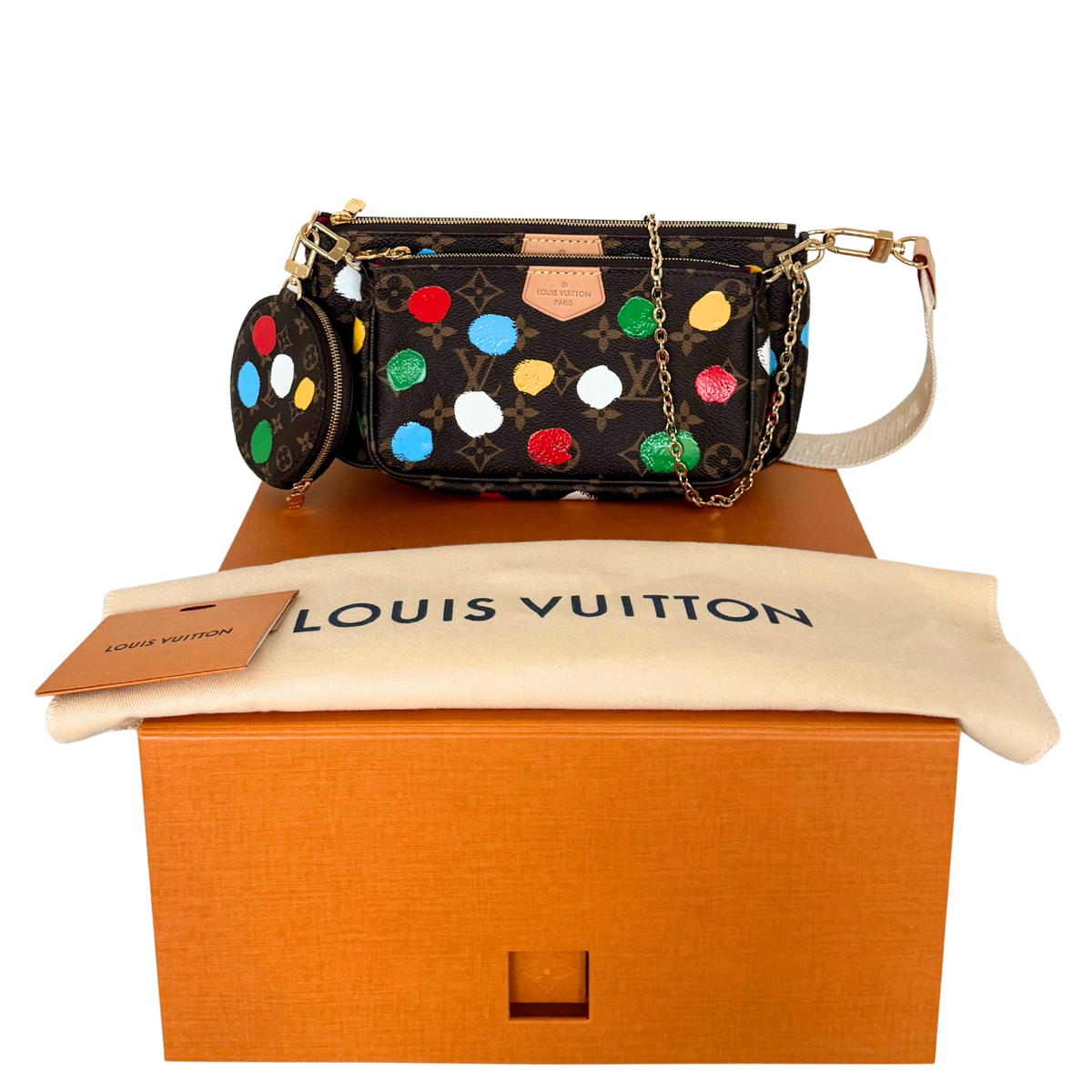 Louis Vuitton x Yayoi Kusama Multi Pochette Accessoires Monogram Dots Bunt / neuwertig Louis Vuitton